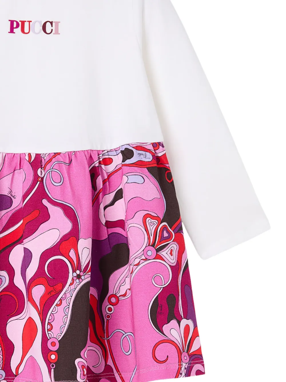 Pucci Junior Long-sleeve Dress In Multi