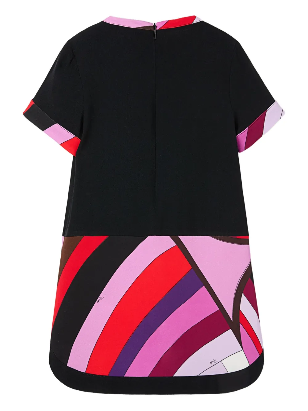 Pucci Junior Printed Crew-neck Dress In Black