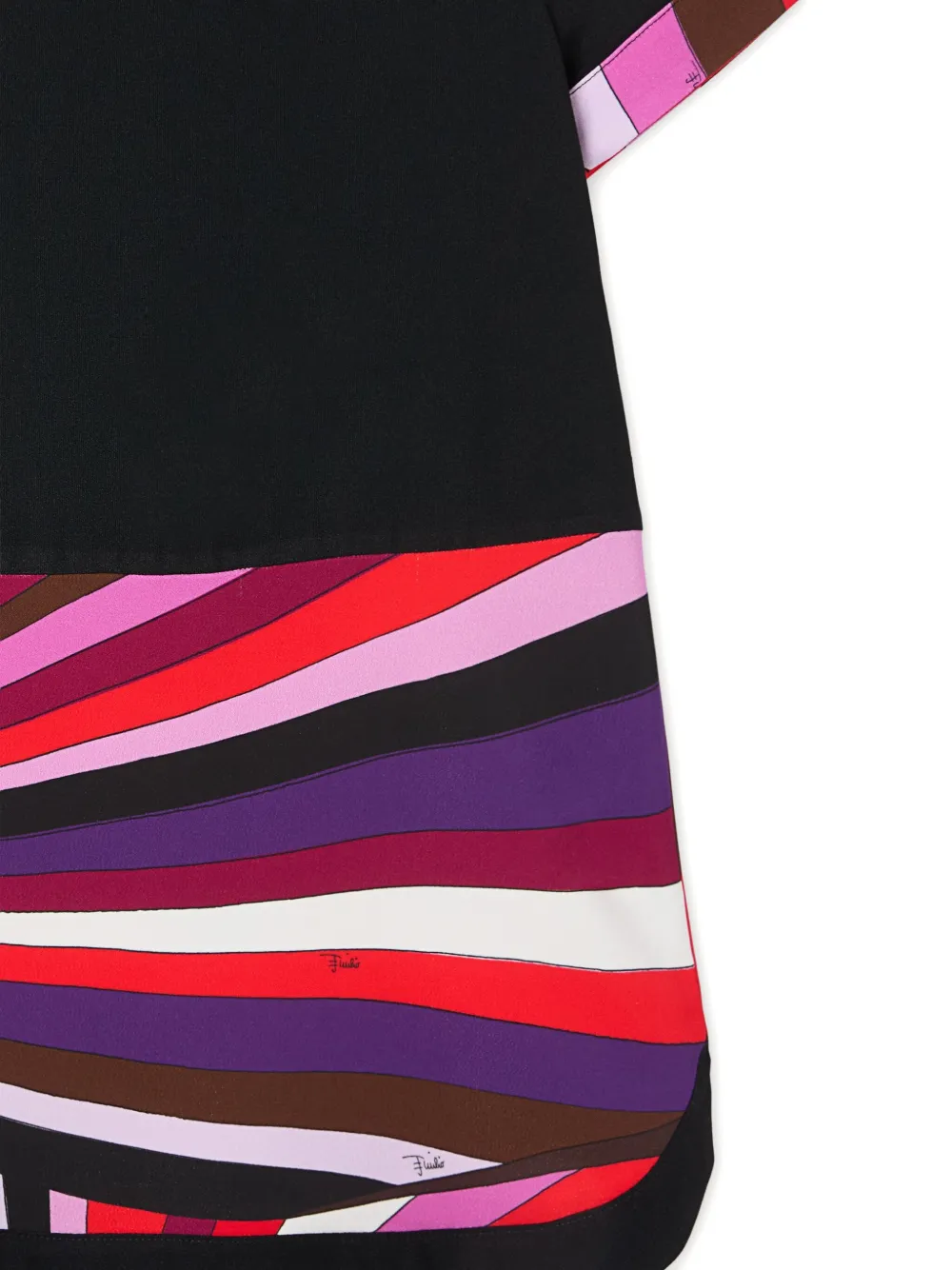 Pucci Junior Printed Crew-neck Dress In Black