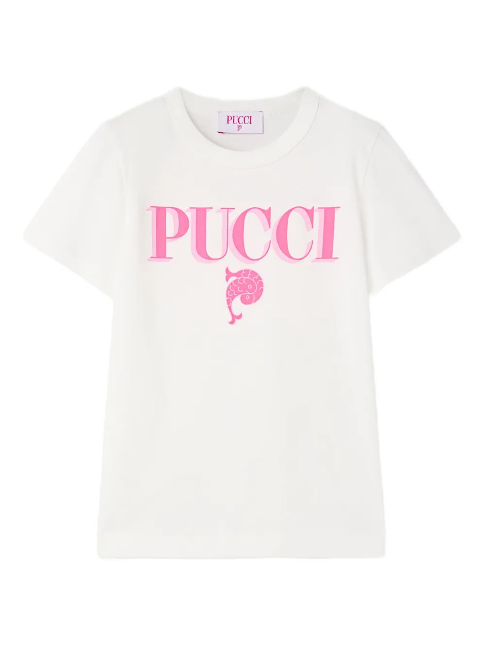 Pucci Junior Logo-graphic T-shirt In White