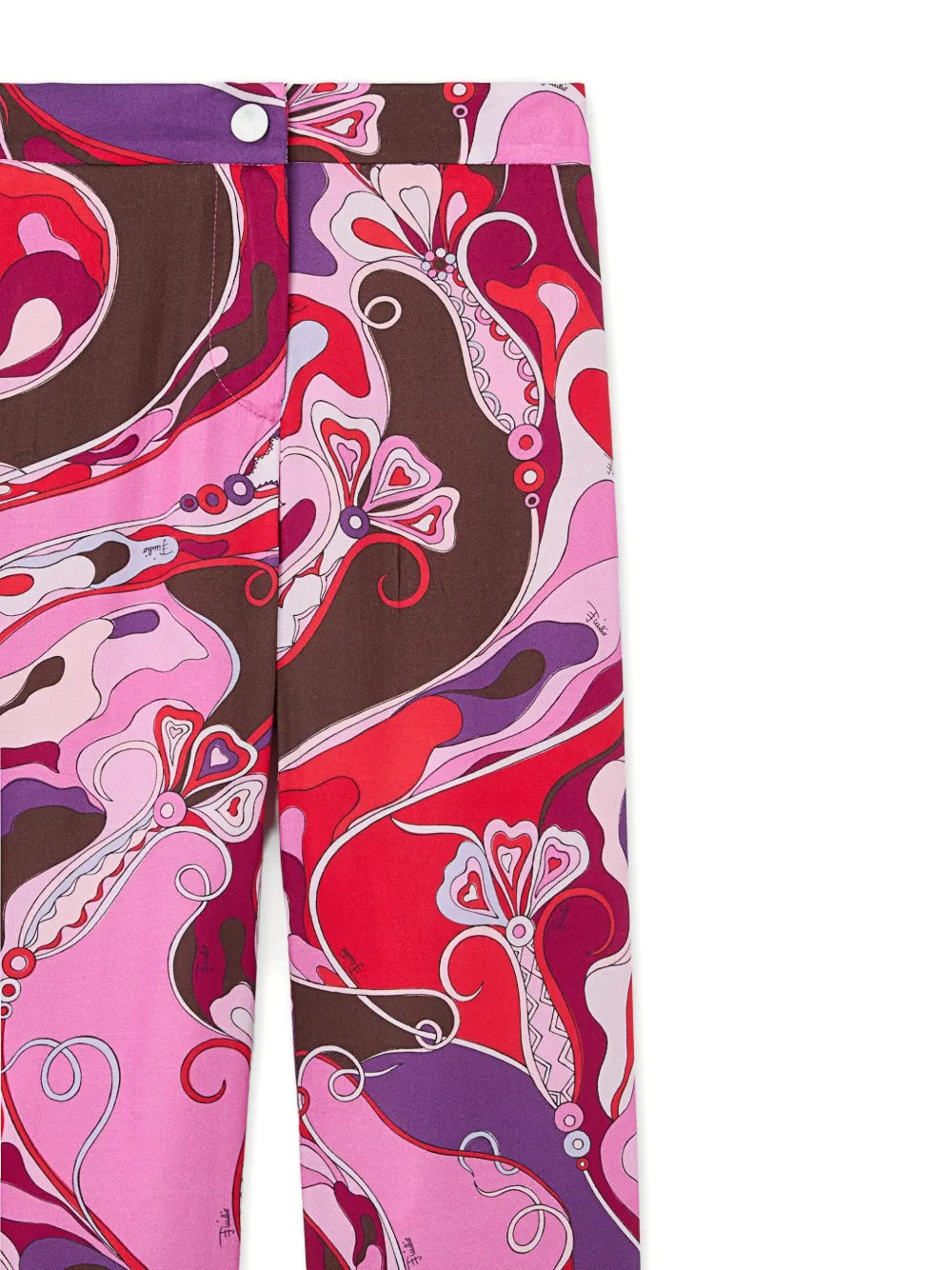 Pucci Junior Orchidee Print Trousers In Pink