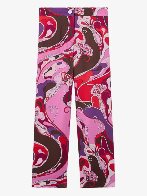PUCCI Junior pantalones con orquídeas estampadas