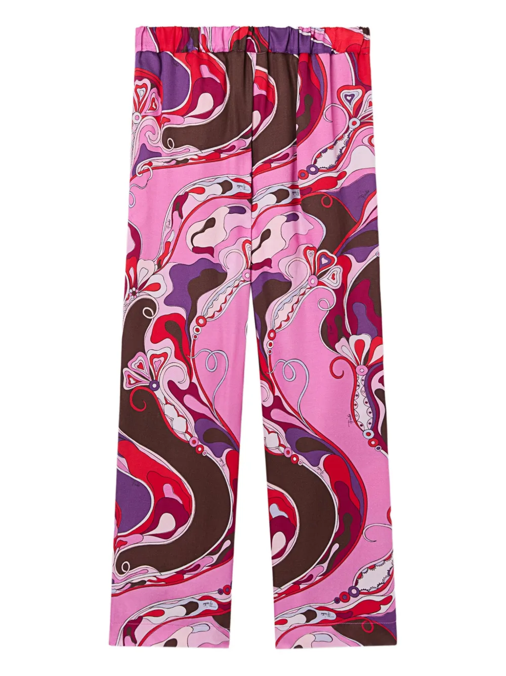 Pucci Junior Orchidee Print Trousers In Pink