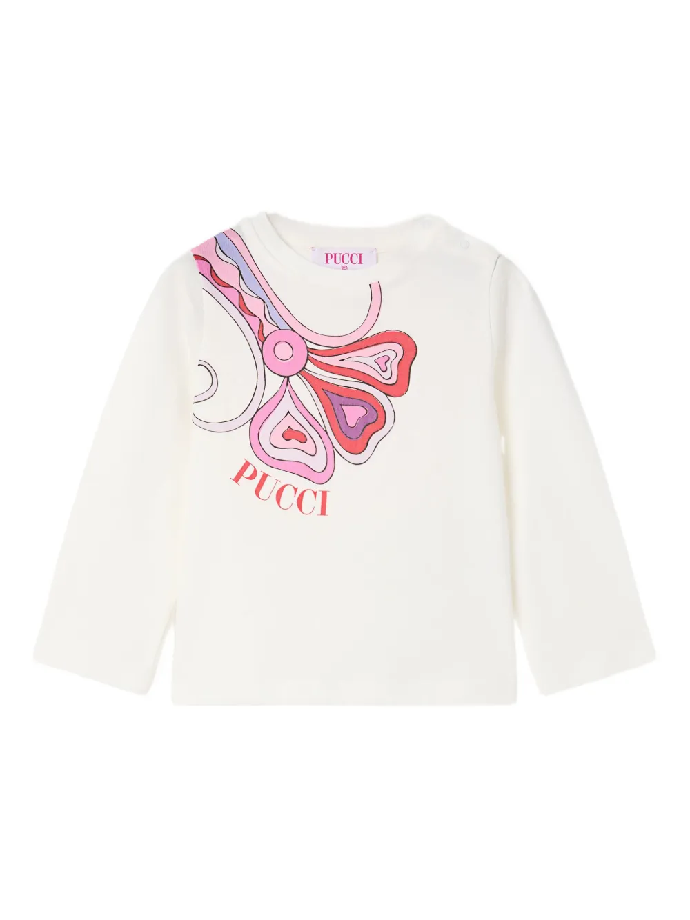 Pucci Junior Long-sleeved T-shirt In White