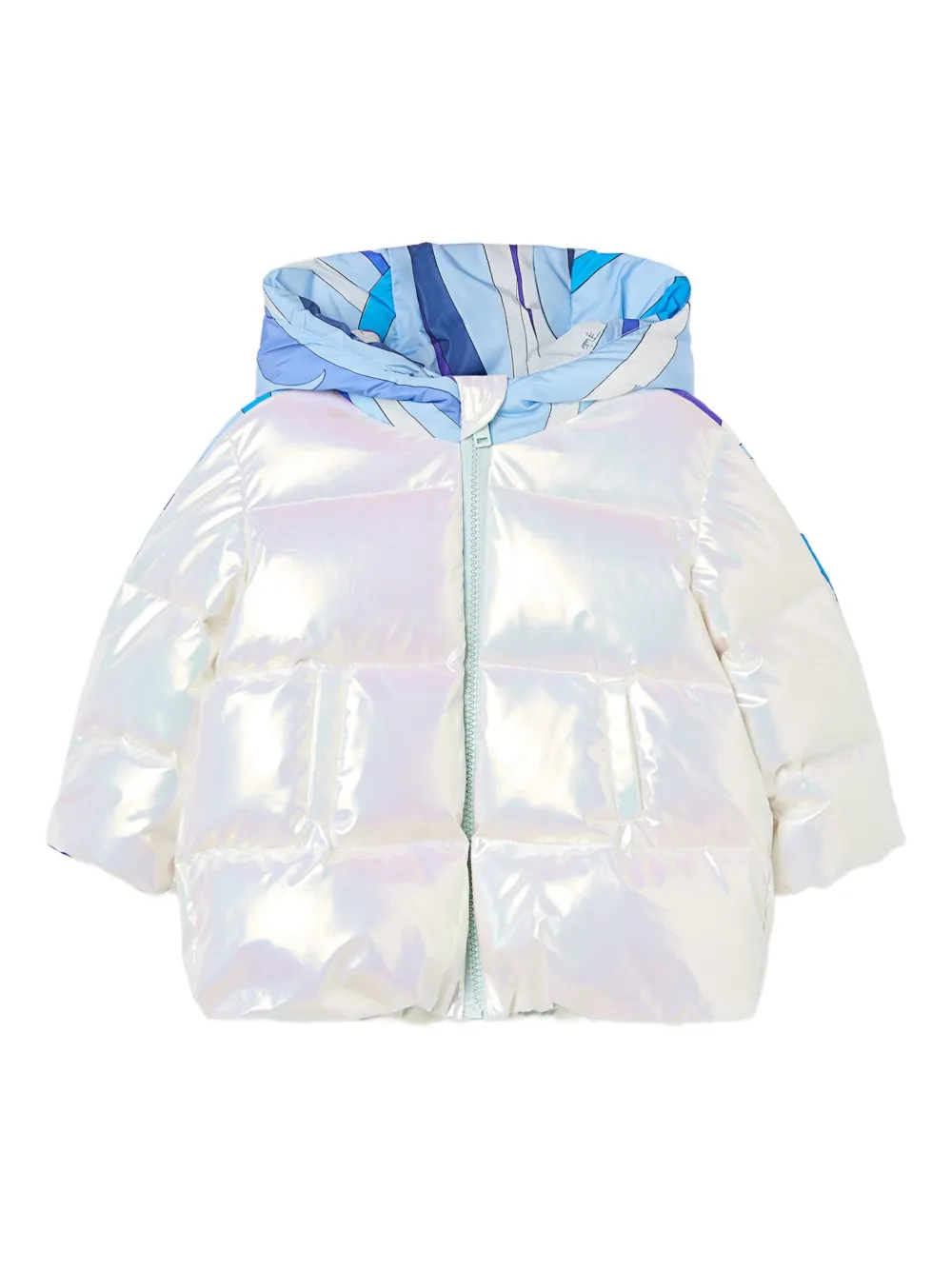 PUCCI Junior holographic-effect down jacket | White | Image 1