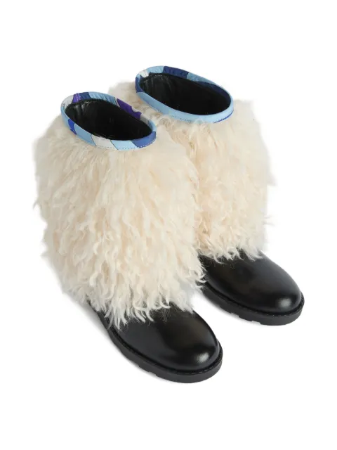 PUCCI Junior fur trim boots