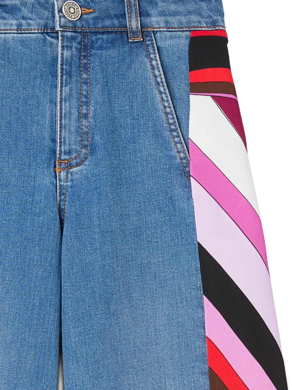 Pucci Junior Button-fastening Jeans In Multi