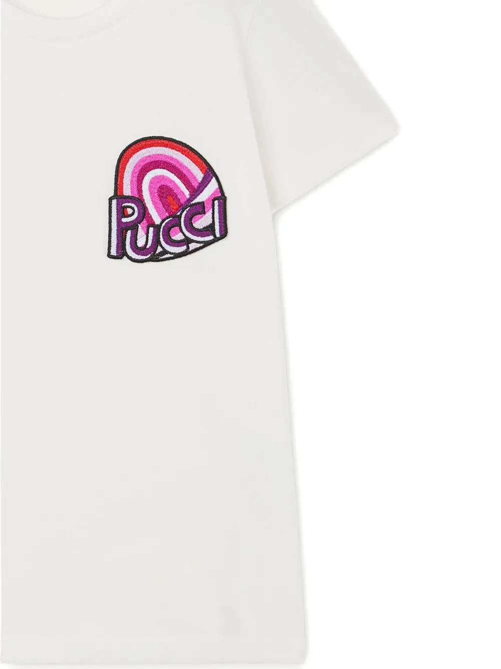 Pucci Junior Logo-patch T-shirt In White