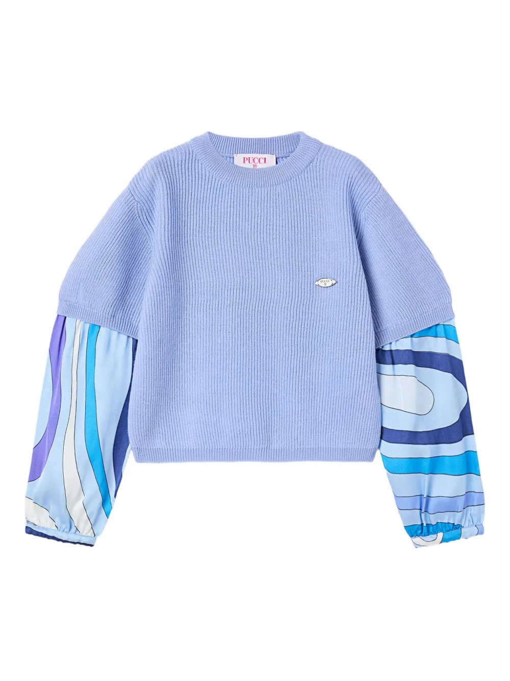 PUCCI Junior suéter con cuello redondo | azul | Image 1