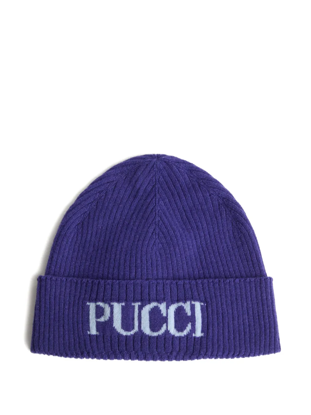 Pucci Junior Logo Beanie Hat In Blue