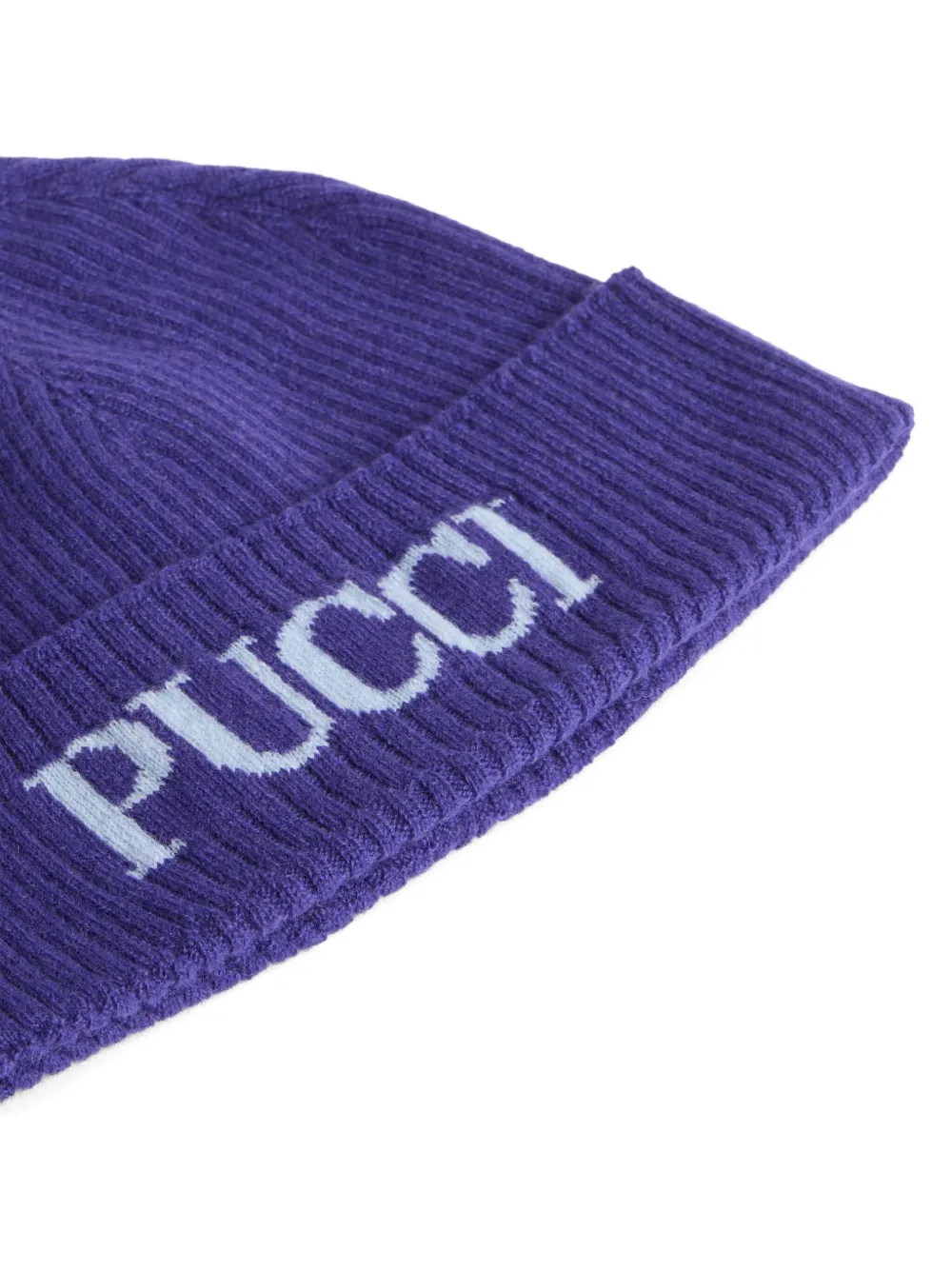 Pucci Junior Logo Beanie Hat In Blue