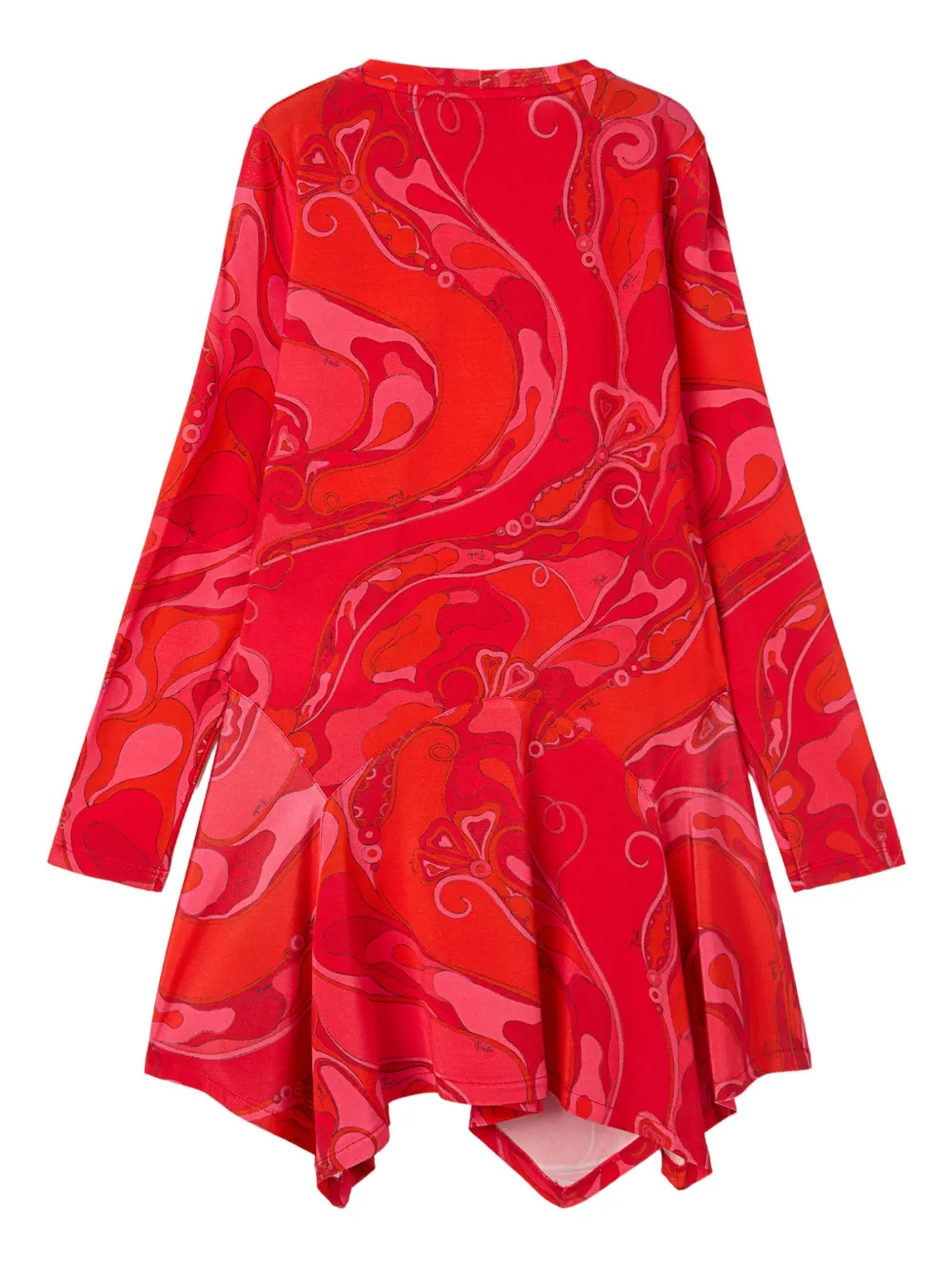 Pucci Junior Asymmetric-hem Dress In Red
