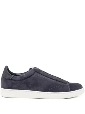 Ferragamo Gancini Leather slip-on Sneakers | Blue | FARFETCH