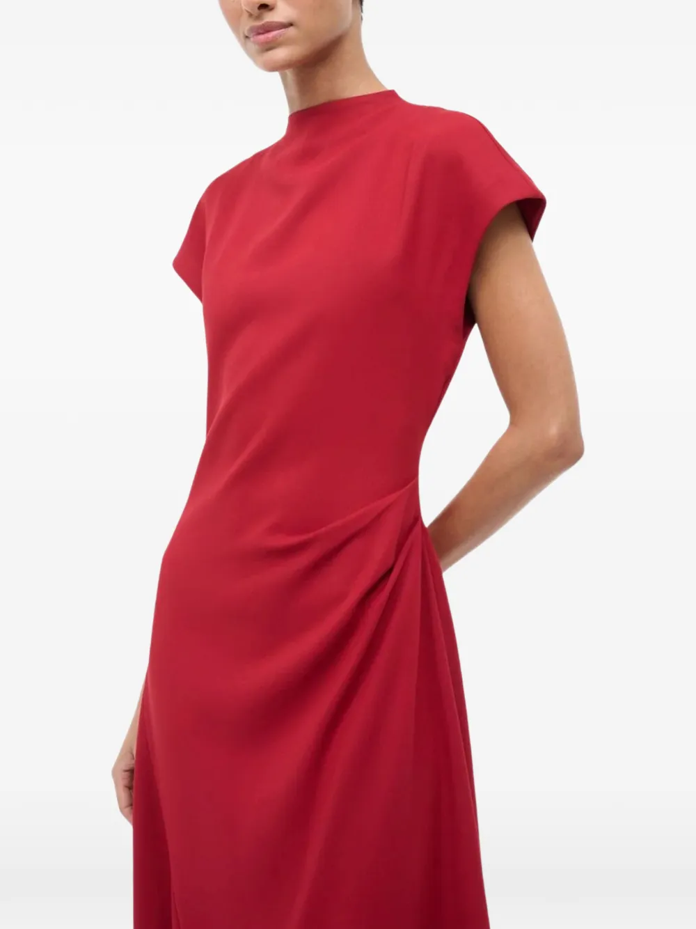 Staud Zaya Dolman Sleeve Maxi Dress In Red