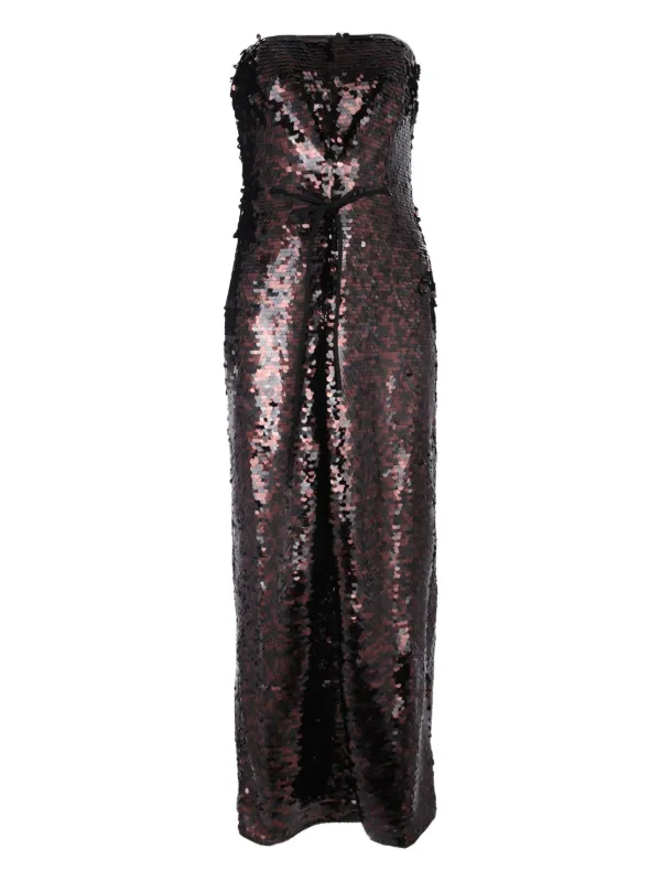 STAUD Cece sequin-embellishment Midi Dress | Black | FARFETCH