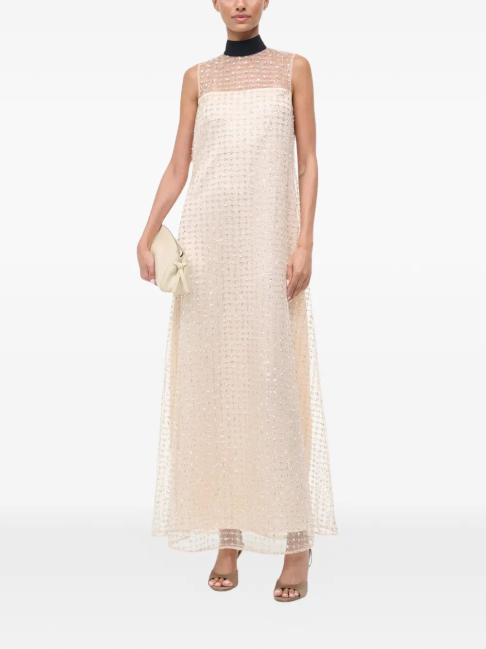 STAUD Albee tie-embellished maxi dress - Beige