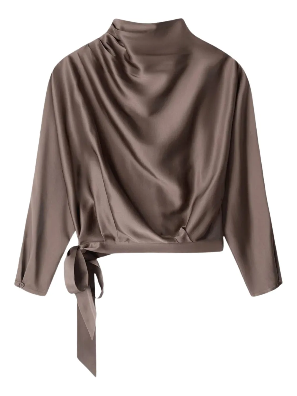 Staud Phoebe Dolman Sleeve Silk Top In Brown