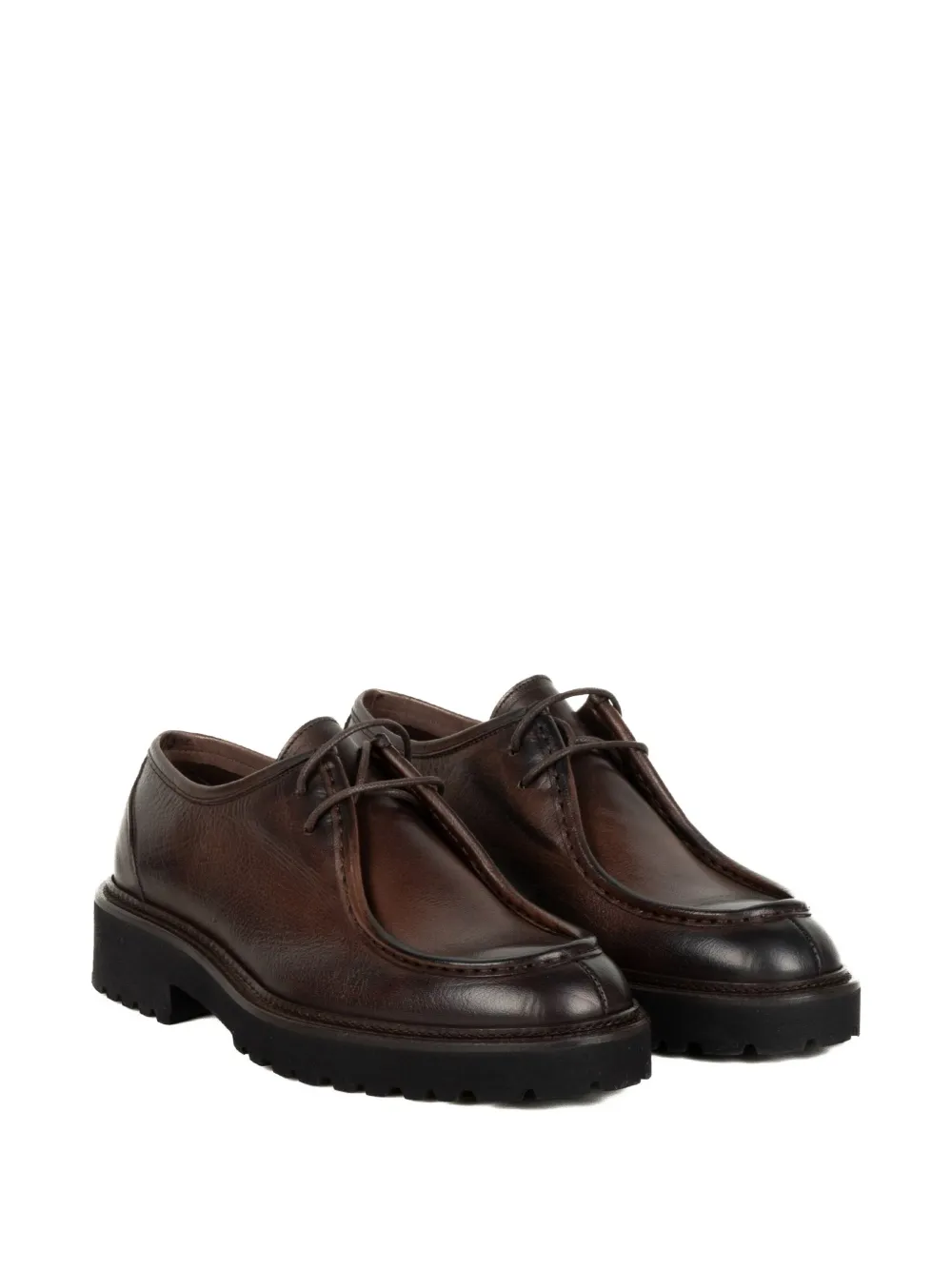 Franco Fedele Lace-up Leather Derby Shoes In Brown