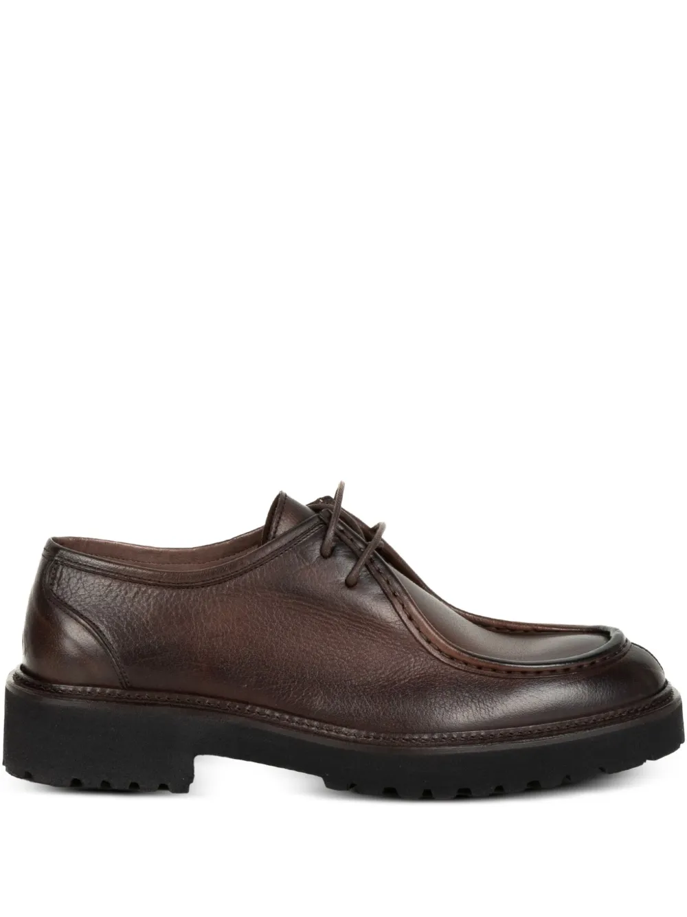FRANCO FEDELE حذاء ديربي جلد برباط | بني | Image 1