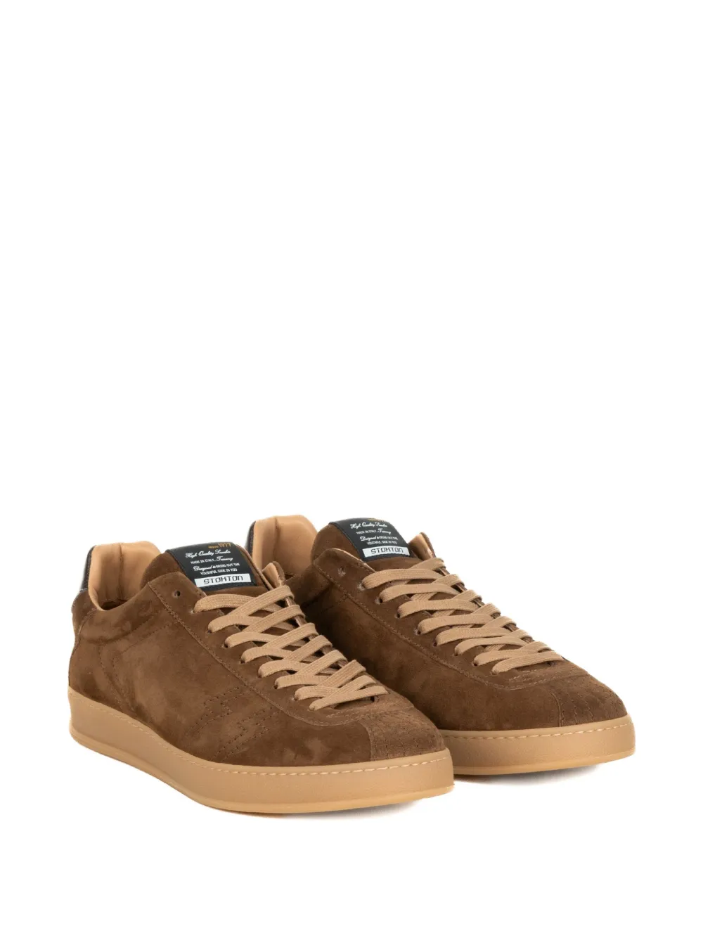 Stokton Zapper Teak suède sneakers Bruin