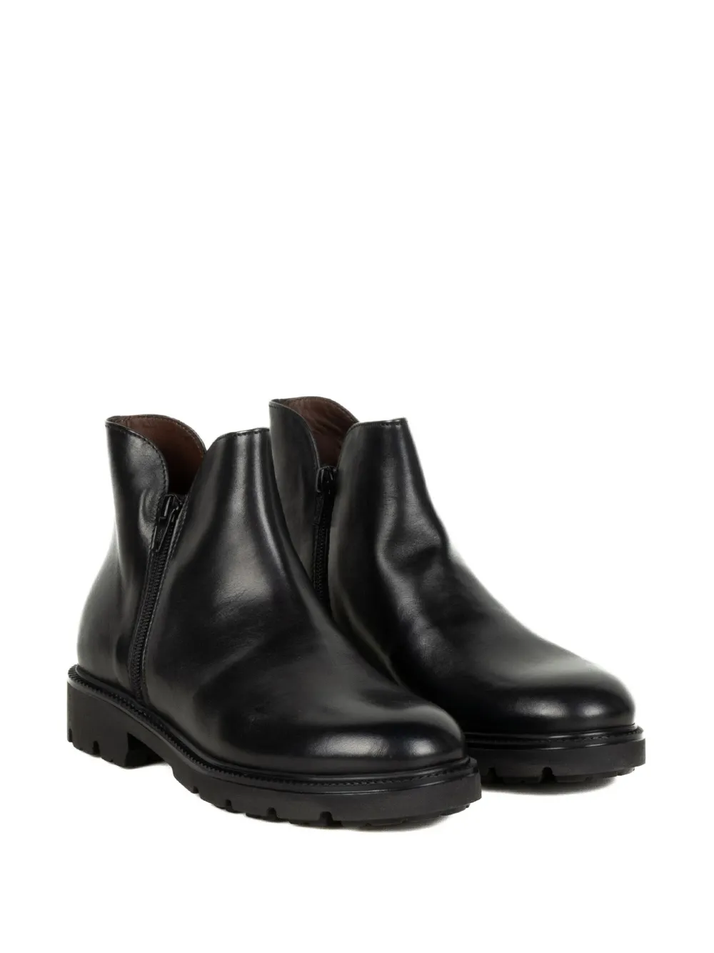 Franco Fedele Zip-up Leather Ankle Boots In Black