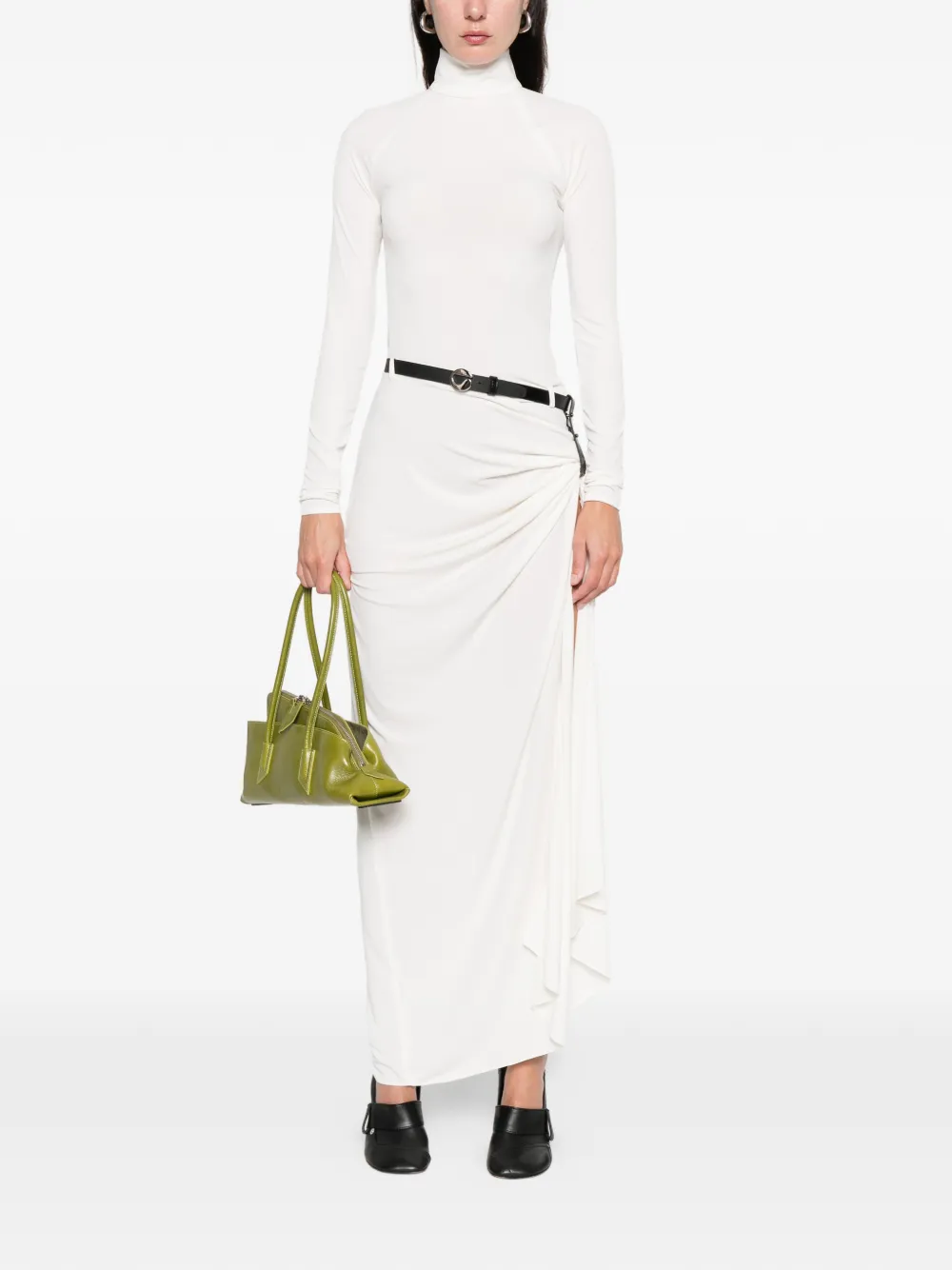 Coperni long-sleeve belted dress - Wit