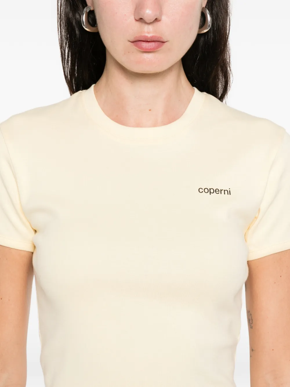 Coperni Logo T-shirt In Yellow