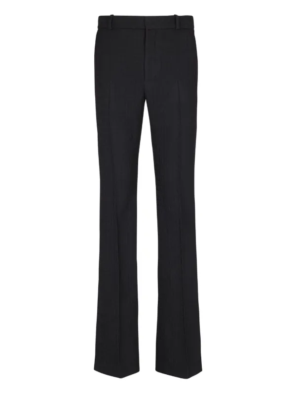 Balmain Darted Wool Trousers in Black