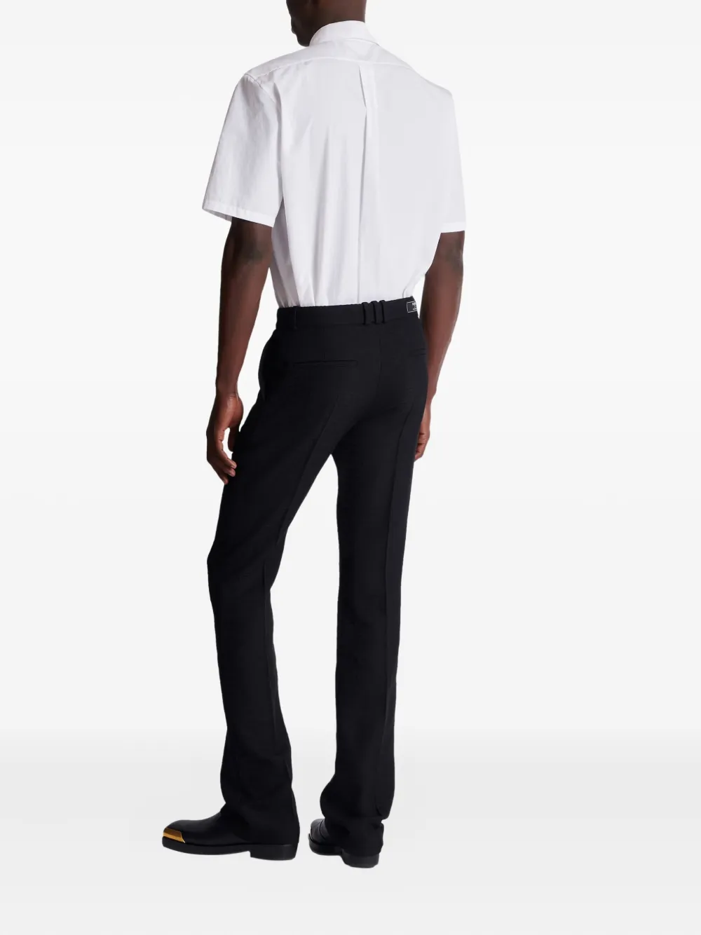 Balmain Wollen broek met plooidetails Zwart