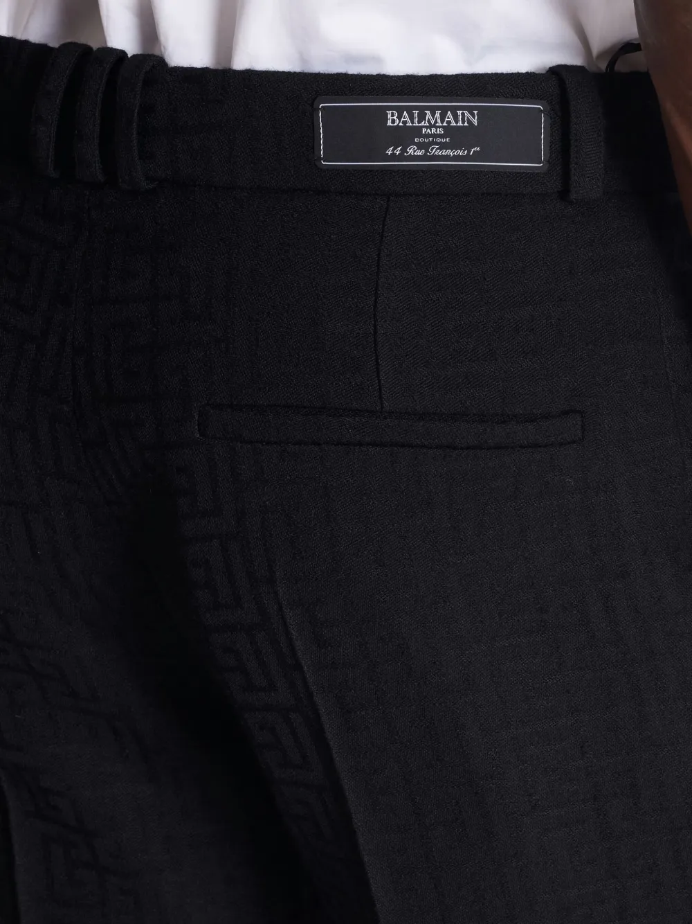 Balmain Wollen broek met plooidetails Zwart