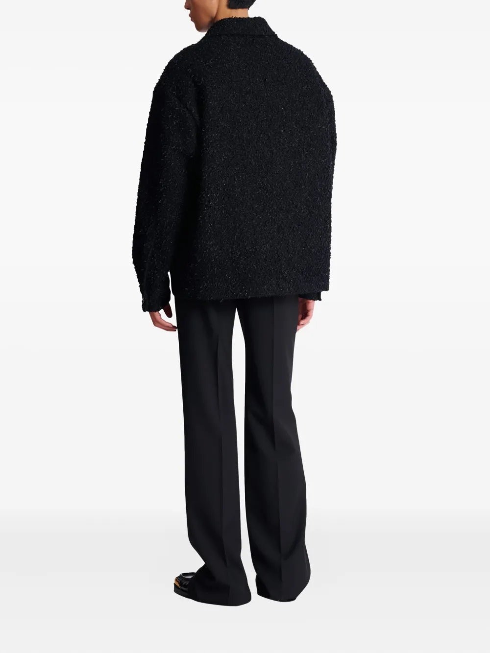 Balmain Tweed shirtjack Zwart