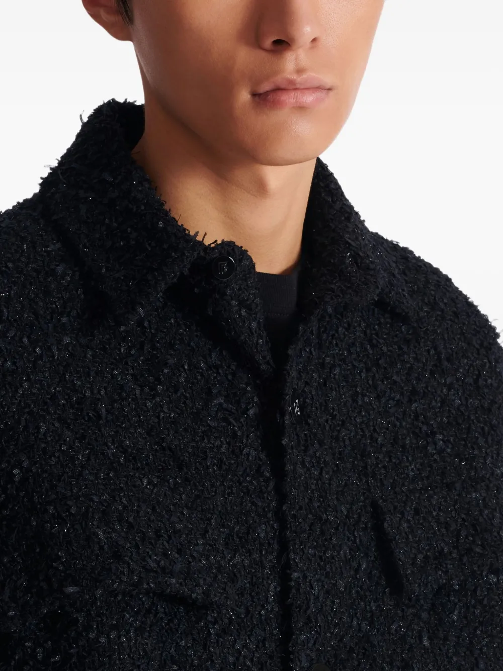 Balmain Tweed shirtjack Zwart