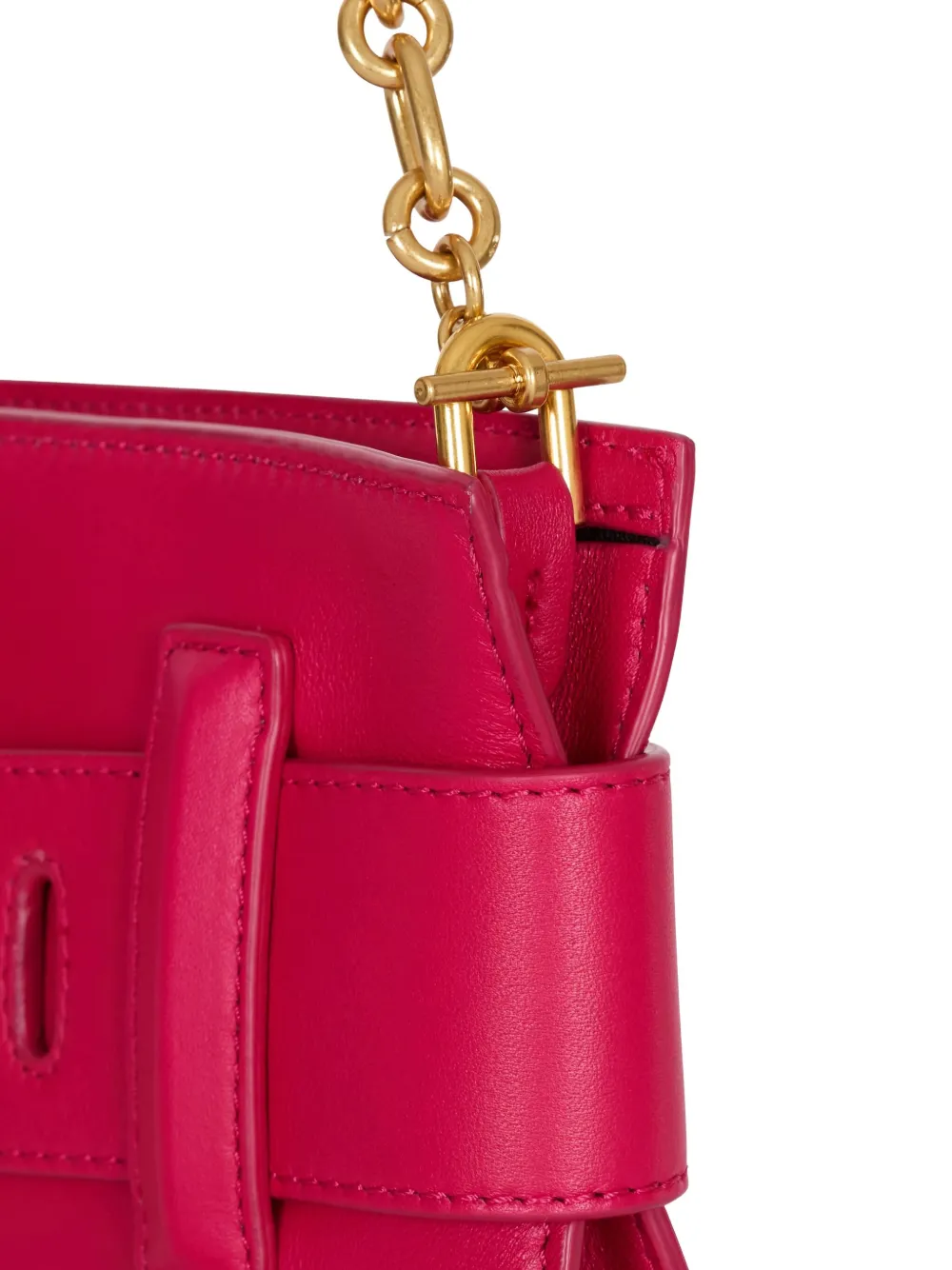 Balmain Anthem Calfskin Leather Clutch In Pink