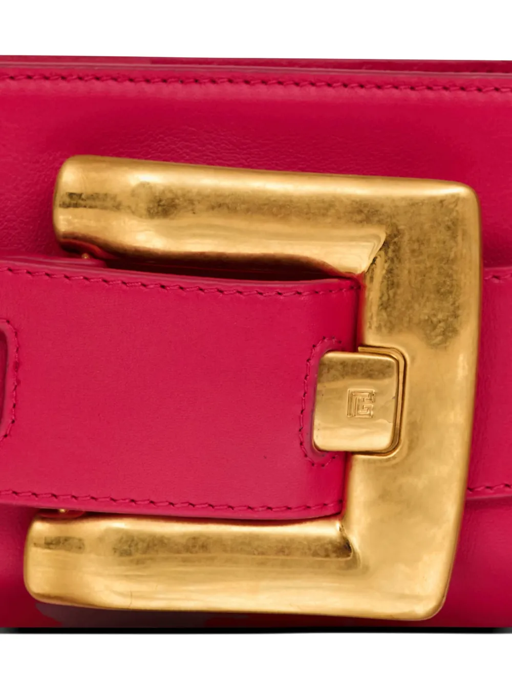 Balmain Anthem Calfskin Leather Clutch In Pink