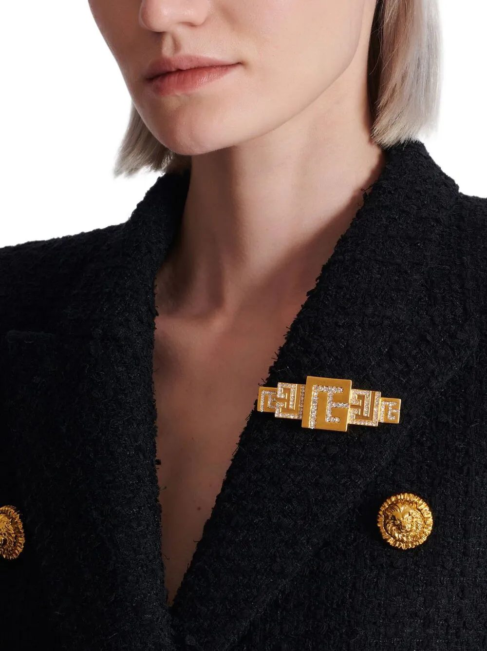  Balmain Crystal-embellished Brooch - Gold 