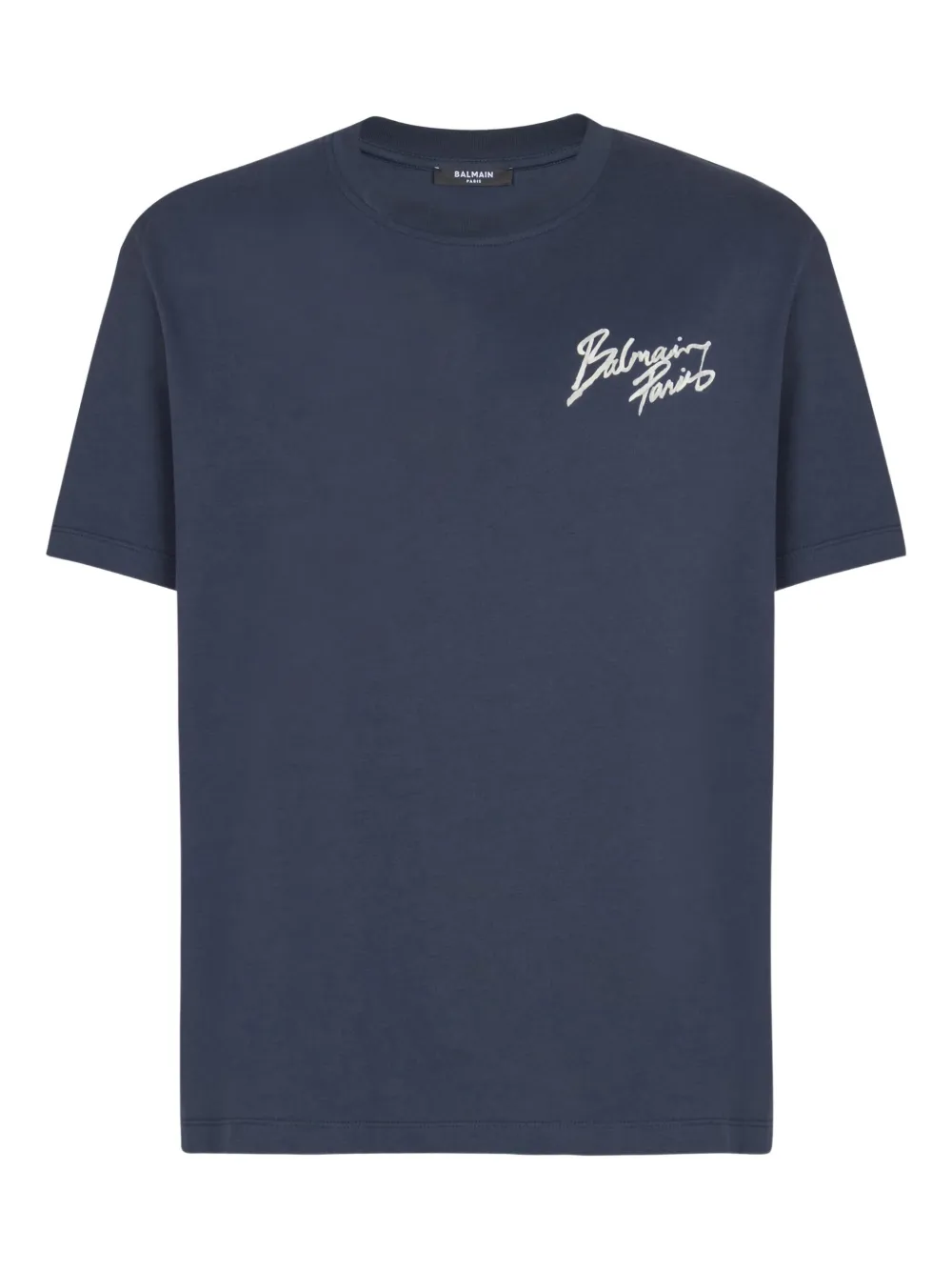 Balmain T-shirt in cotone con stampa - Blu
