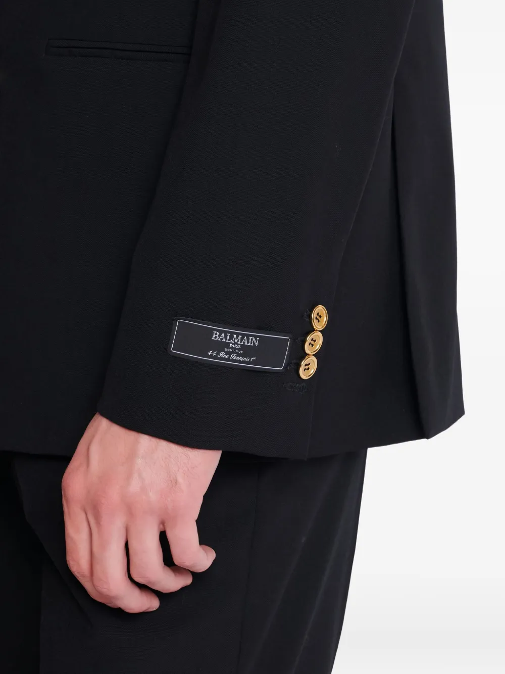 Balmain Wollen blazer met dubbele rij knopen Zwart