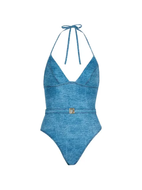 Balmain logo-plaque swimsuit