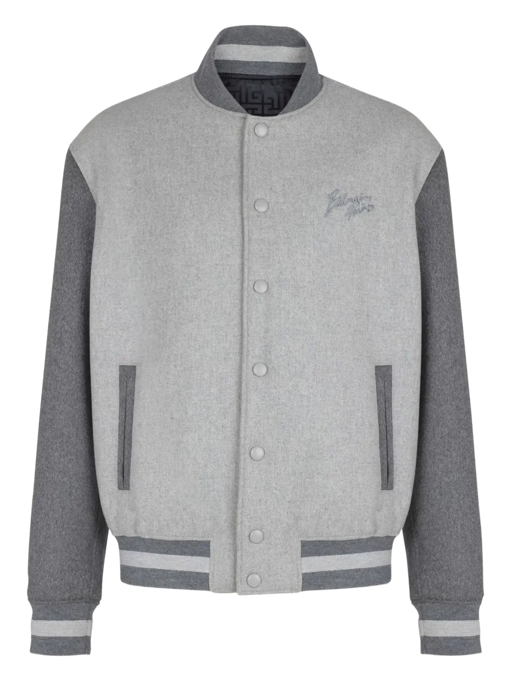 Balmain chamarra bomber con botones | gris | Image 1