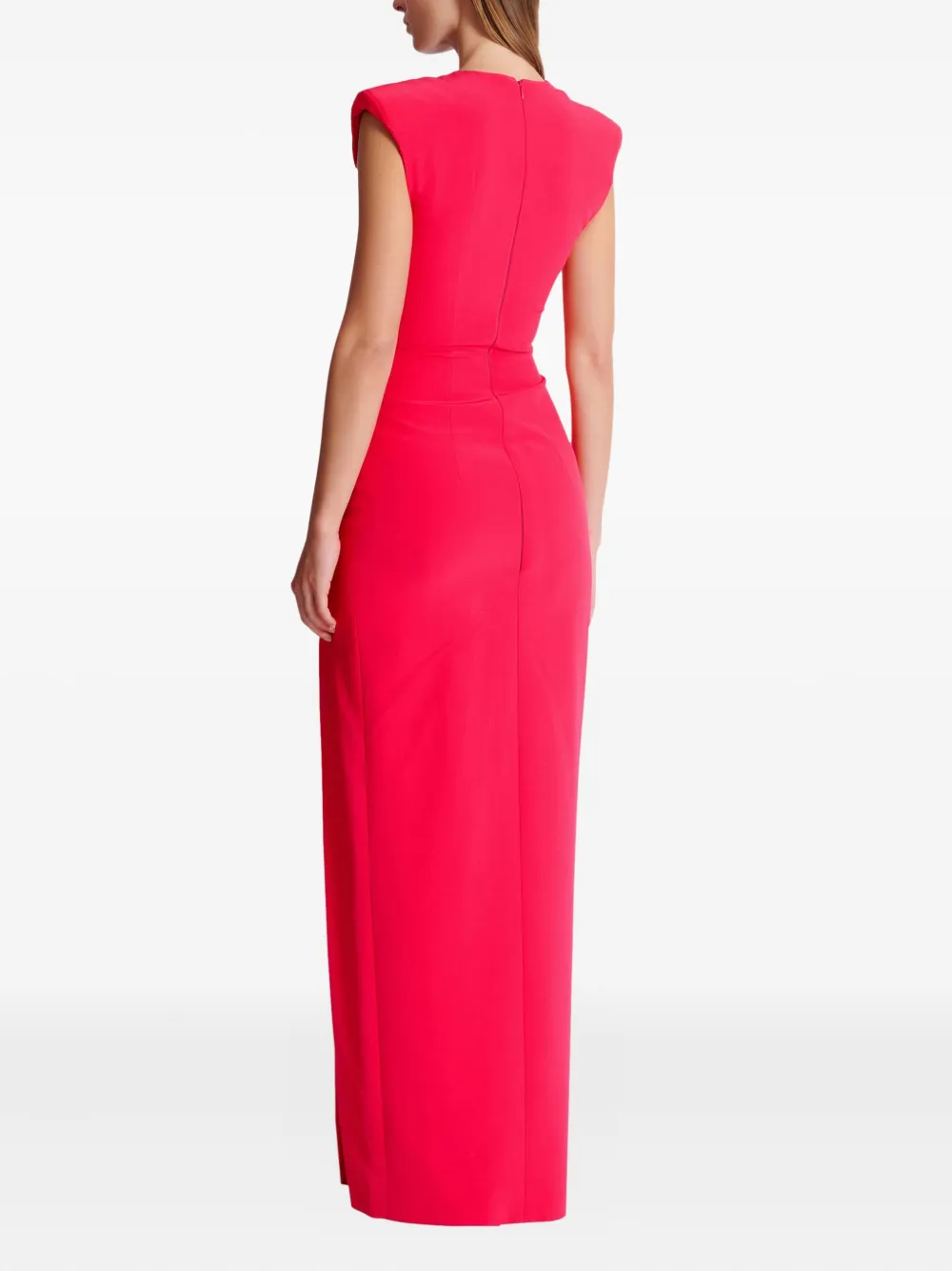 Balmain Crêpe jurk verfraaid met ketting Rood