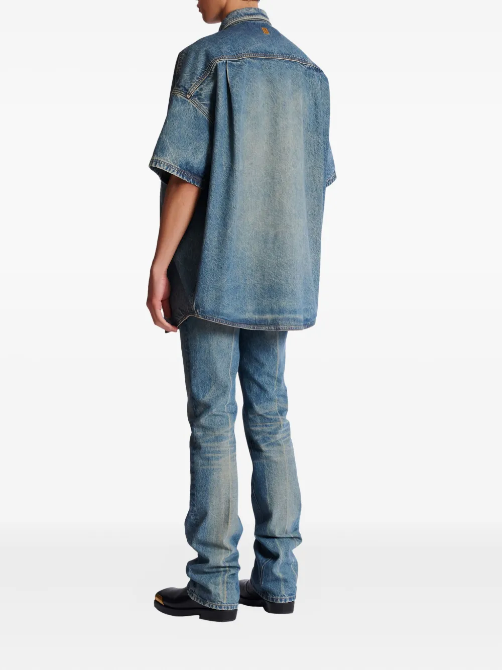 Balmain Overhemd met korte mouwen Blauw