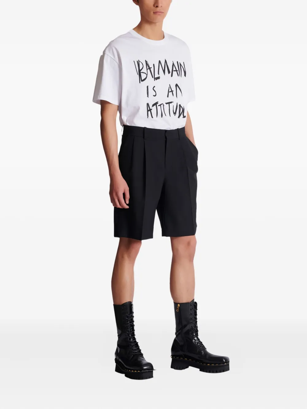 Balmain Wollen shorts Zwart