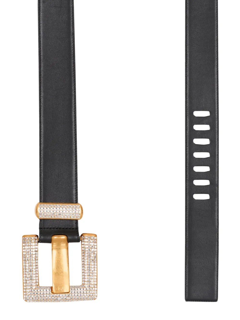  Balmain Anthem Square-buckle Belt - Black 