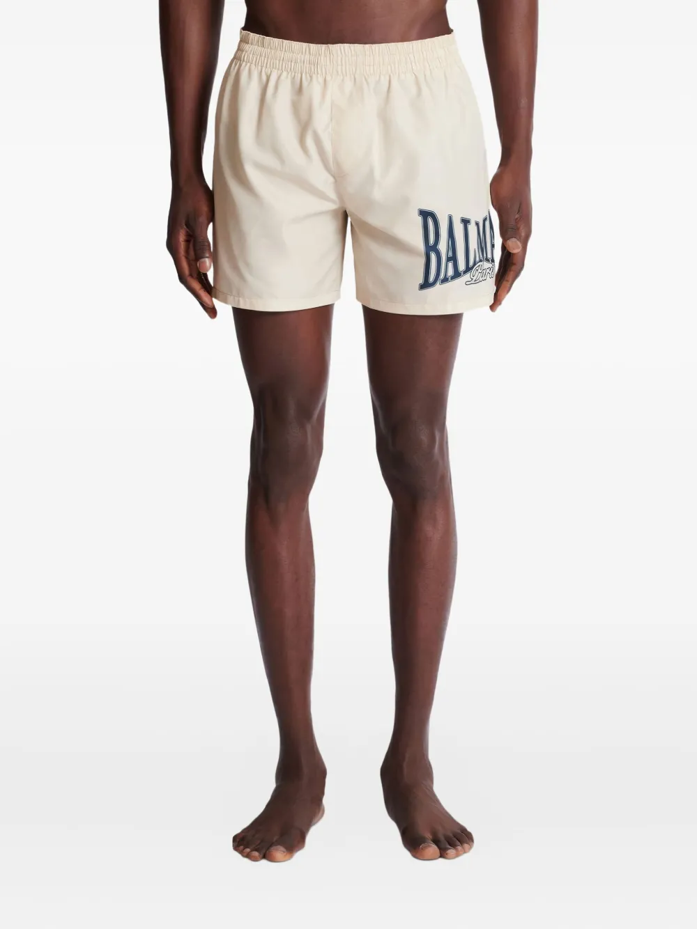 Balmain Zwembroek met logoprint Beige