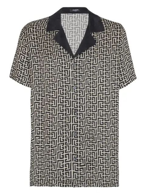 Balmain PB-monogram short-sleeve shirt