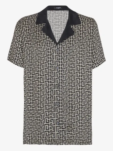 Balmain Camisa mangas curtas com monograma PB
