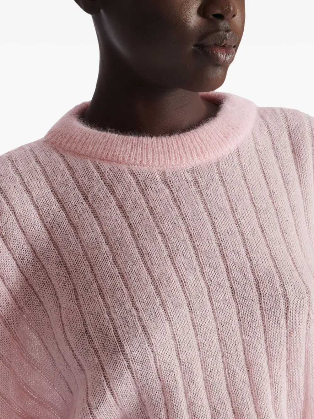 Balmain Geribbelde trui met lange mouwen Roze
