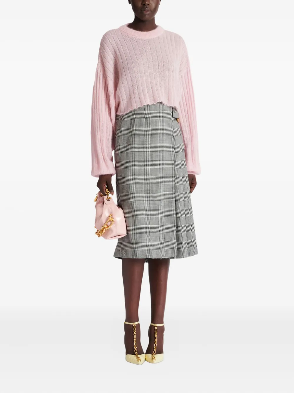  Balmain Ribbed Long-sleeve Sweater - Pink 