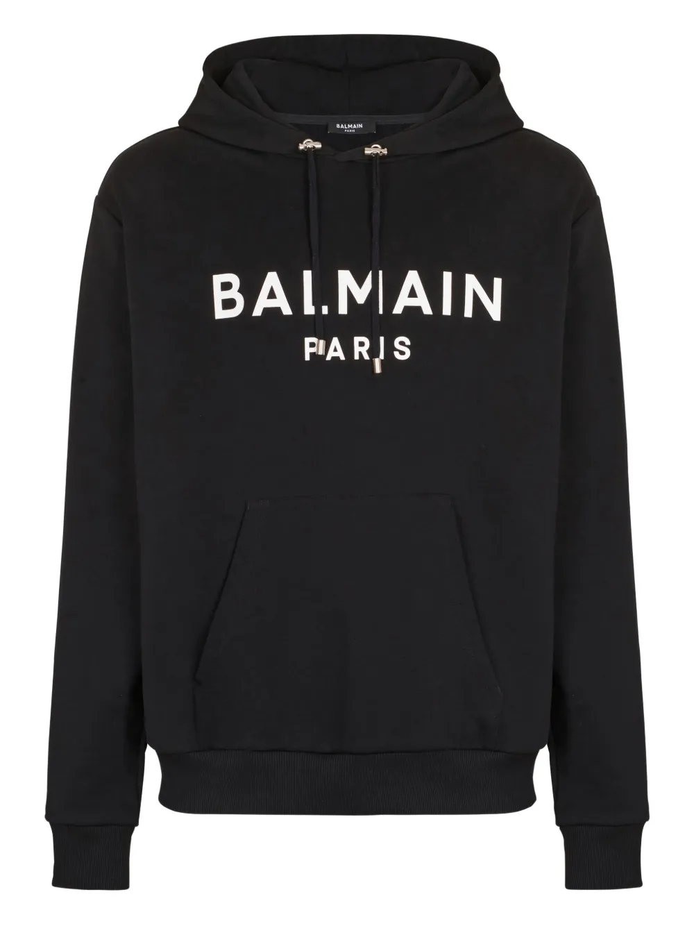 Balmain hoodie de algodón con logo estampado | negro | Image 1