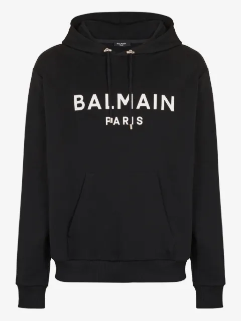 Balmain printed cotton hoodie